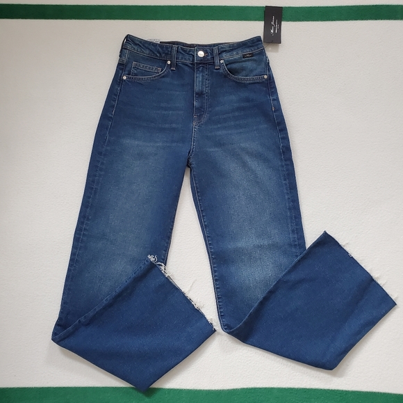 Mavi Victoria High Rise Wide Leg Jeans Size 29 Raw Hem Indigo Wash - Picture 6 of 16